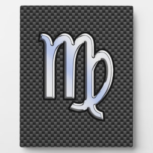Plaque Photo Virgo Zodiac Signal Charbon Fibres Carbone Impress