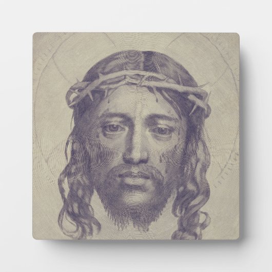 Plaque Photo Visage du Christ sur le voile de Sainte Véronique (Devant)