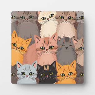 Plaque Photo Visages de Chat Mignons Motif Illustré
