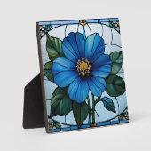 Plaque Photo Vitraux fleur bleue (Recto)