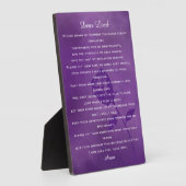 Plaque Photo Vivre avec la prière d'Alzheimer (Côté)