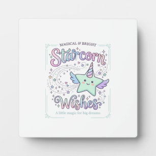 Plaque Photo Vœux de licorne Starcorn Adorable Vêtement Graphiq