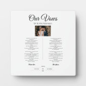 Plaque Photo Vœux de mariage (Devant)