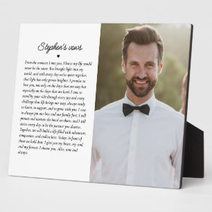 Plaque Photo Voeux de mariage Élégant souvenir photo (droite)