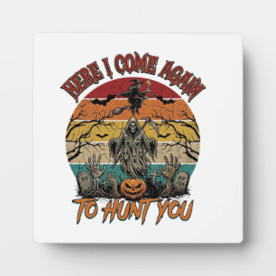 Plaque Photo Voici encore une fois Faucheuse Halloween Citrouil