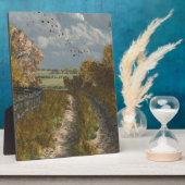 Plaque Photo Voie de campagne à l'automne (Côté)