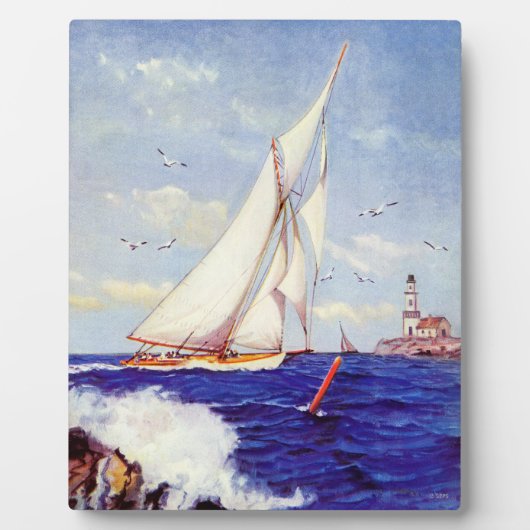 Plaque Photo Voile Par Le Phare par Albert B. Marks (Devant)