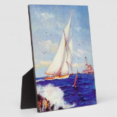 Plaque Photo Voile Par Le Phare par Albert B. Marks (Côté)