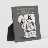 Plaque Photo Voir, c'est croire-oeil (Recto)