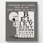 Plaque Photo Voir, c'est croire-oeil (Devant)