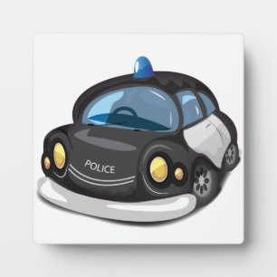 Plaque Photo Voiture de police vintage