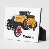 Plaque Photo Voiture jaune classique 1931 (Côté)