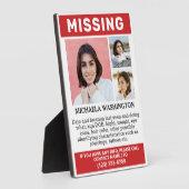 Plaque Photo VOS Photos & Texte "MANQUANT" (Côté)