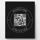 Plaque Photo Votre code QR & Texte modifiable | Noir & Blanc (Devant)