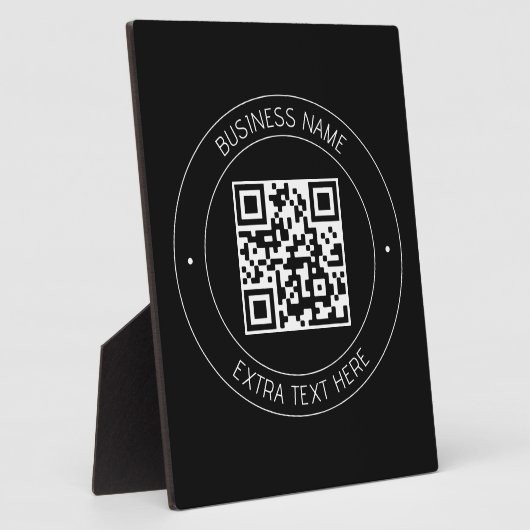 Plaque Photo Votre code QR & Texte modifiable | Noir & Blanc (Côté)