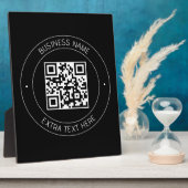 Plaque Photo Votre code QR & Texte modifiable | Noir & Blanc (Côté)