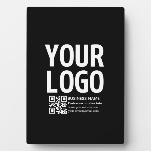 Plaque Photo Votre logo avec code QR et texte modifiables (Devant)