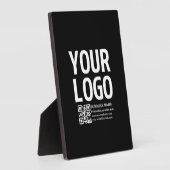 Plaque Photo Votre logo avec code QR et texte modifiables (Côté)