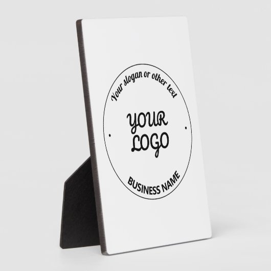 Plaque Photo Votre logo avec Slogan et nom commercial modifiabl (Côté)