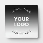 Plaque Photo Votre logo | Dégradé noir & blanc moderne modifiab (Devant)