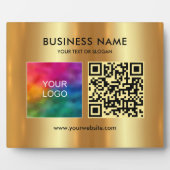 Plaque Photo Votre logo d'entreprise Code QR Modèle Scannable (Devant)