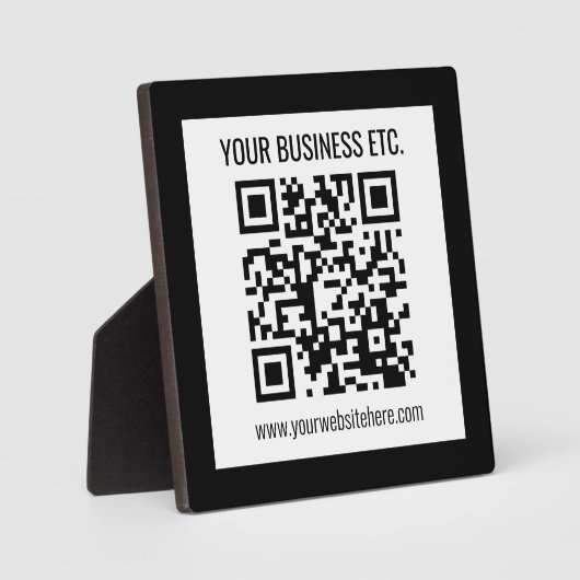 Plaque Photo Votre nom d'entreprise et votre code QR modifié (Recto)
