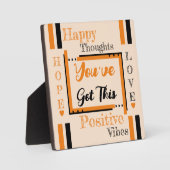 Plaque Photo Vous avez cet encouragement orange noir (Recto)