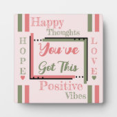 Plaque Photo Vous avez cet encouragement vert rose (Devant)