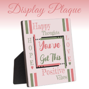 Plaque Photo Vous avez cet encouragement vert rose