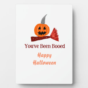 Plaque Photo Vous avez été Hué joyueuse Halloween balai citroui