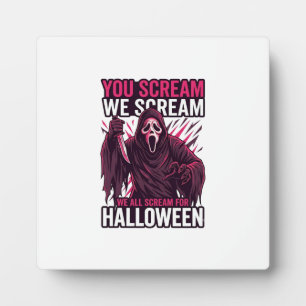Plaque Photo Vous criez Nous Halloween Ghostface Couteau Sangla