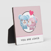 Plaque Photo Vous êtes adoré Baiser Bears sur les Pois (Recto)