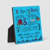 Plaque Photo Vous êtes courageux (Recto)