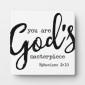 Plaque Photo Vous êtes le chef-d'oeuvre de Dieu Ephésiens 2:10  (Devant)