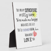 Plaque Photo Vous êtes ma Sunshine Word Art Typographie (Côté)
