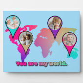 Plaque Photo Vous êtes mon monde Collage photo de carte multico (Devant)
