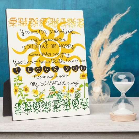 Plaque Photo Vous êtes mon soleil (Côté)