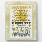 Plaque Photo Vous êtes mon soleil (Devant)