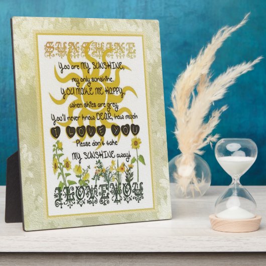 Plaque Photo Vous êtes mon soleil (Côté)