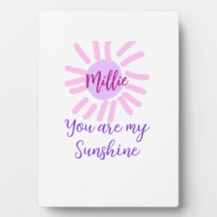 Plaque Photo vous êtes mon soleil violet rose pastel rayons de