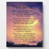 PLAQUE PHOTO VOUS NOUS AVEZ LAISSÉ POEM (Devant)