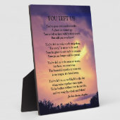 PLAQUE PHOTO VOUS NOUS AVEZ LAISSÉ POEM (Côté)