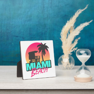 Plaque Photo Voyage à Miami Beach Vintage