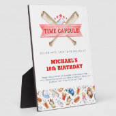 Plaque Photo Voyage de baseball 1er anniversaire heure Capsule (Côté)