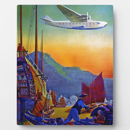 Plaque Photo Voyage transpacifique vintage (Devant)