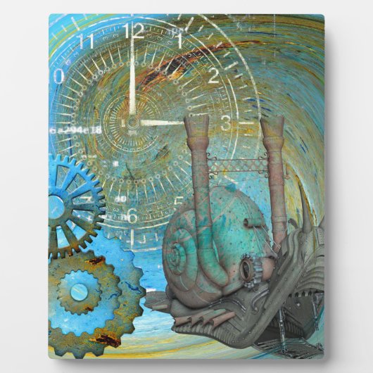 Plaque Photo Voyageur d'escargots à vapeur Aqua (Devant)