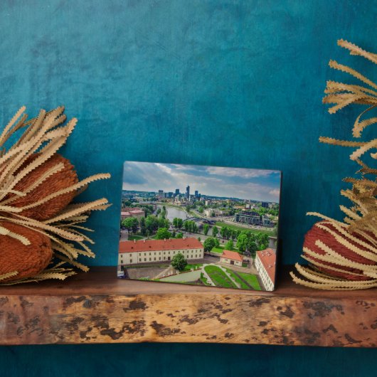 Plaque Photo Vue aérienne de Vilnius, Lituanie (Côté)