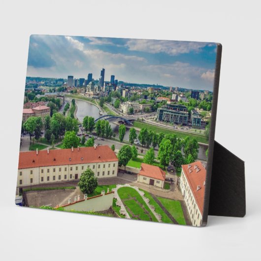 Plaque Photo Vue aérienne de Vilnius, Lituanie (Côté)