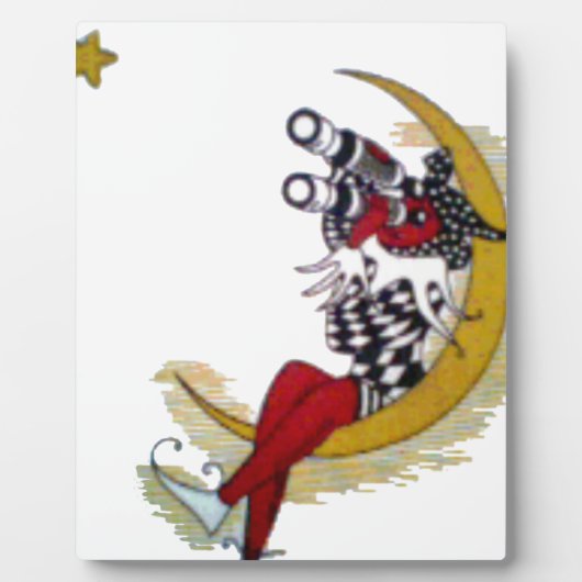 Plaque Photo Vue cosmique : Elfe sur la lune aventure (Devant)