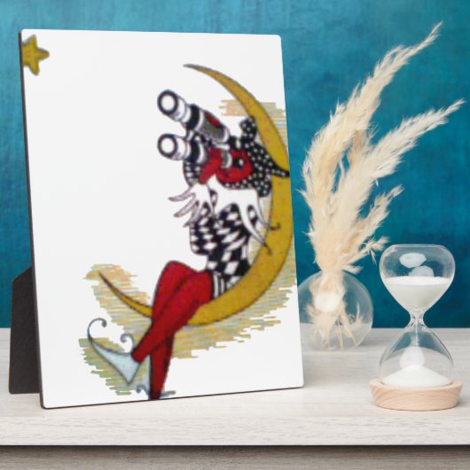 Plaque Photo Vue cosmique : Elfe sur la lune aventure (Côté)